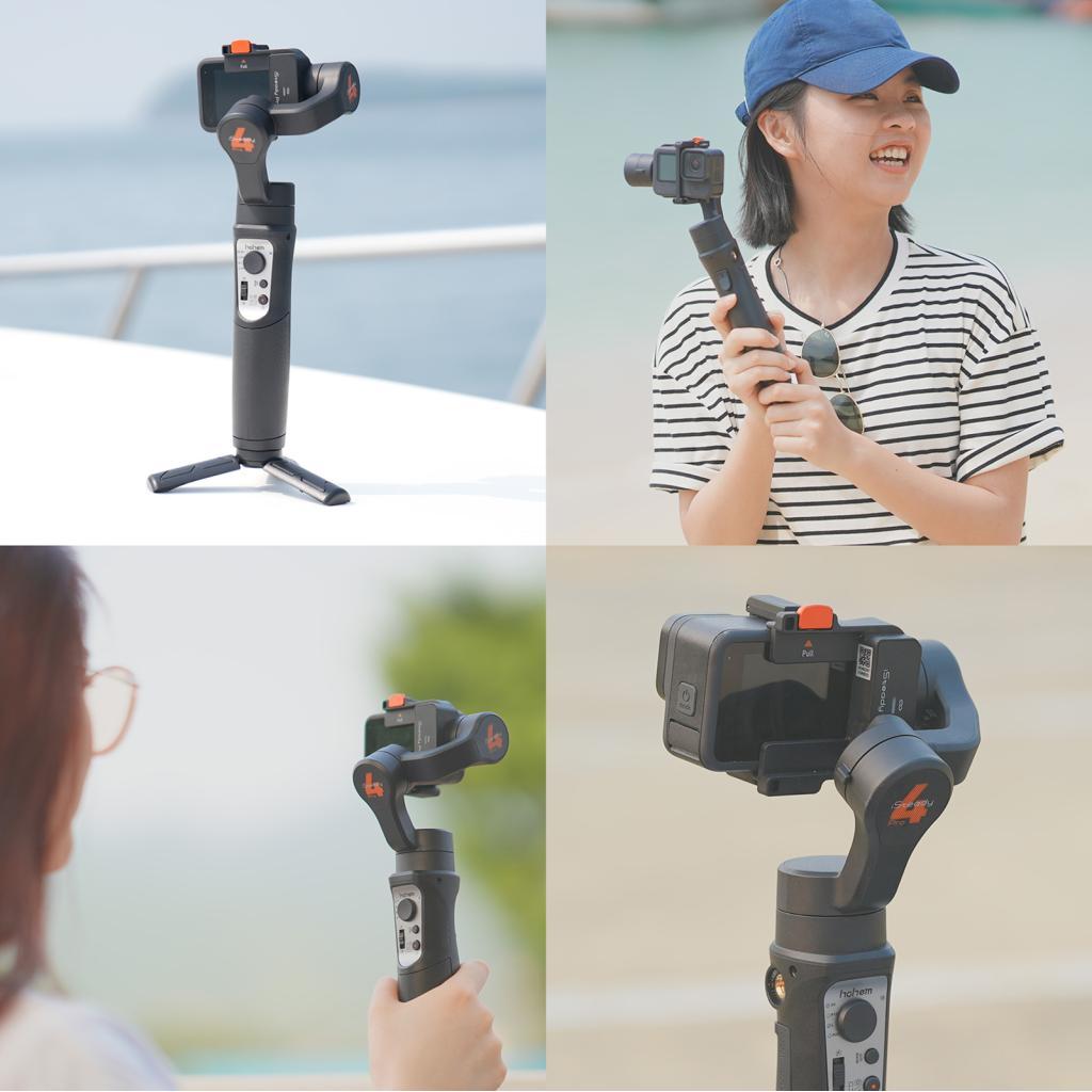 Vivivins Hohem ISteady Pro 4 3 แกนกล้องกีฬามือถือ Gimbal Stabilizer การควบคุมไร้สาย Splash Proof Rep