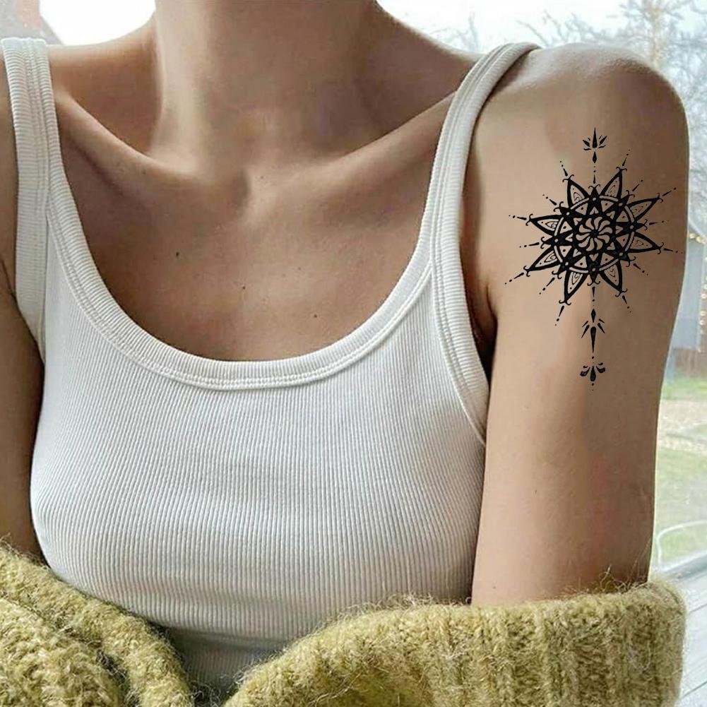 สติ๊กเกอร์รอยสักผู้ชายกันน้ําและทนทานและรอยสักแขนจําลองส่วนบุคคล ร6n8