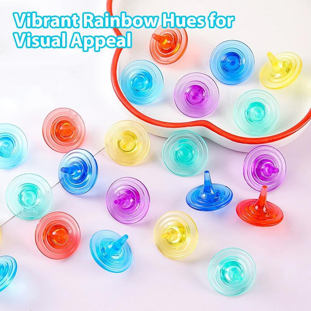 Rainbow อะคริลิค Gyroscope ของเล่น 2.5 ซม.Smooth Spinning Top สําหรับเด็ก Fidget Sensory Skill M7i3