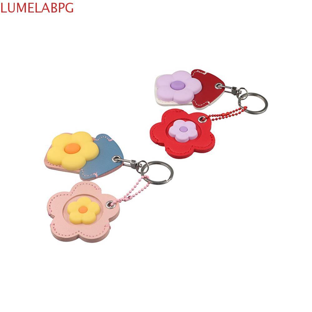 LUMELABPG พวงกุญแจดอกไม้, เคสป้องกัน พวงกุญแจบ้านสร้างสรรค์, ที่ใส่กุญแจมินิการ์ดแฟชั่นดอกไม้อ่อนฝาครอบหมวกรถ