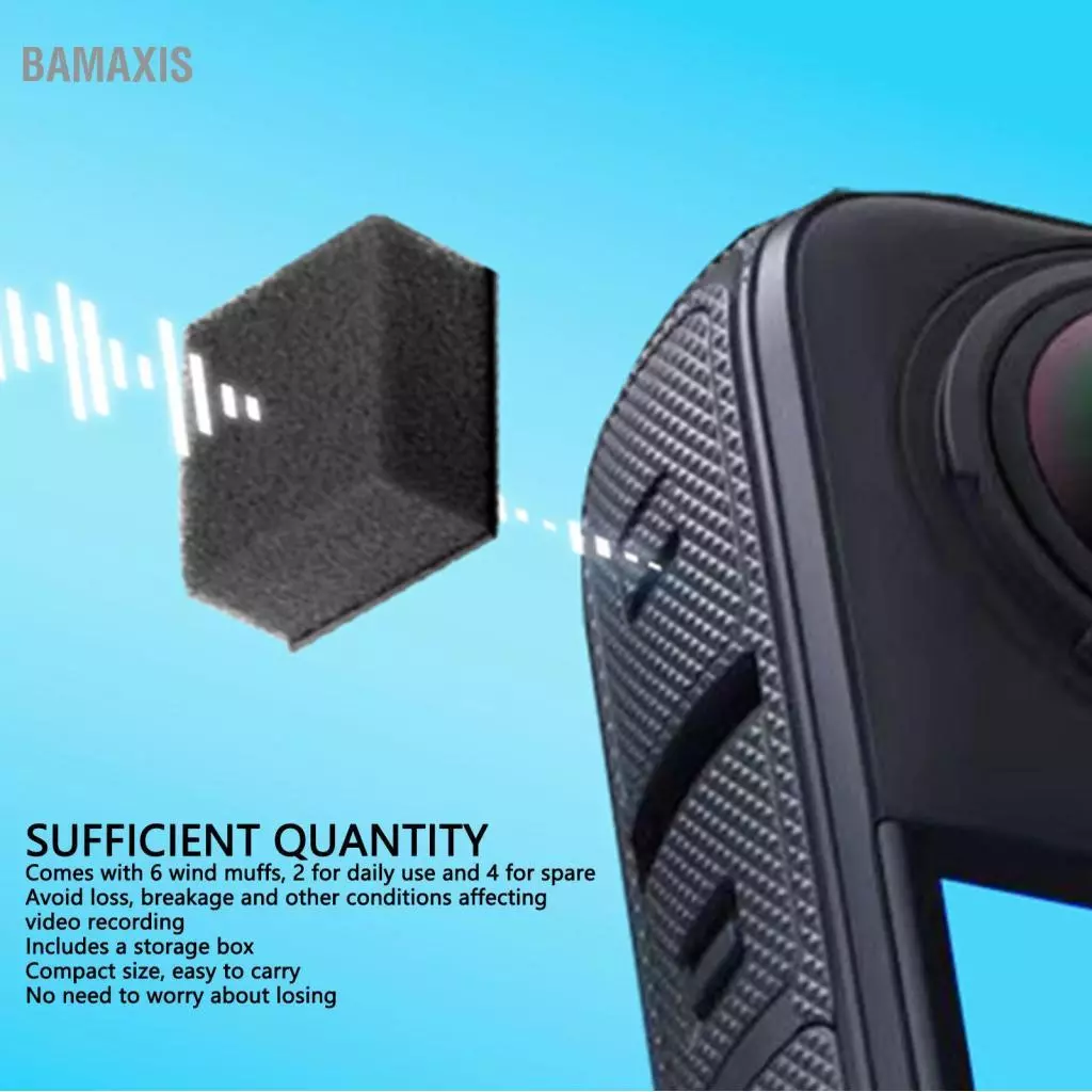 Bamaxis Mic Wind Muff สำหรับ Insta 360 X5 X4 X3 X2 6 ชิ้น thumbnail 6