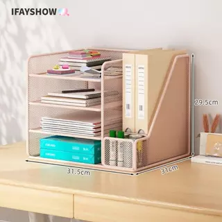 IFAYSHOW ชั้นเก็บเอกสาร, ที่เก็บแฟ้มโต๊ะโลหะอเนกประสงค์, ชั้นวางการจัดการเอกสารจัดเก็บแบบบูรณาการประหยัดพื้นที่สํานักงานซัพพลาย