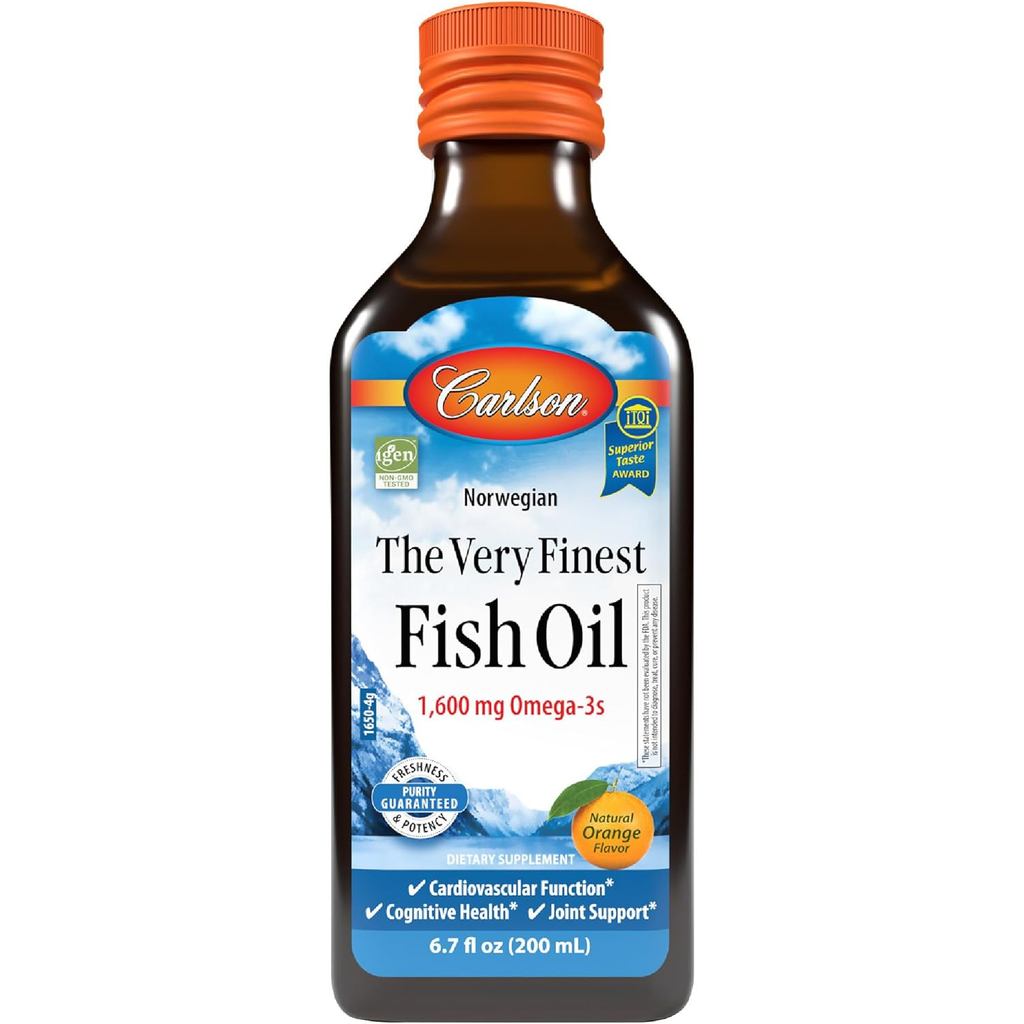 Carlson Premium Fish Oil รสส้ม นอร์เวย์ 1,600mg Omega-3s, 500ml, 165,1