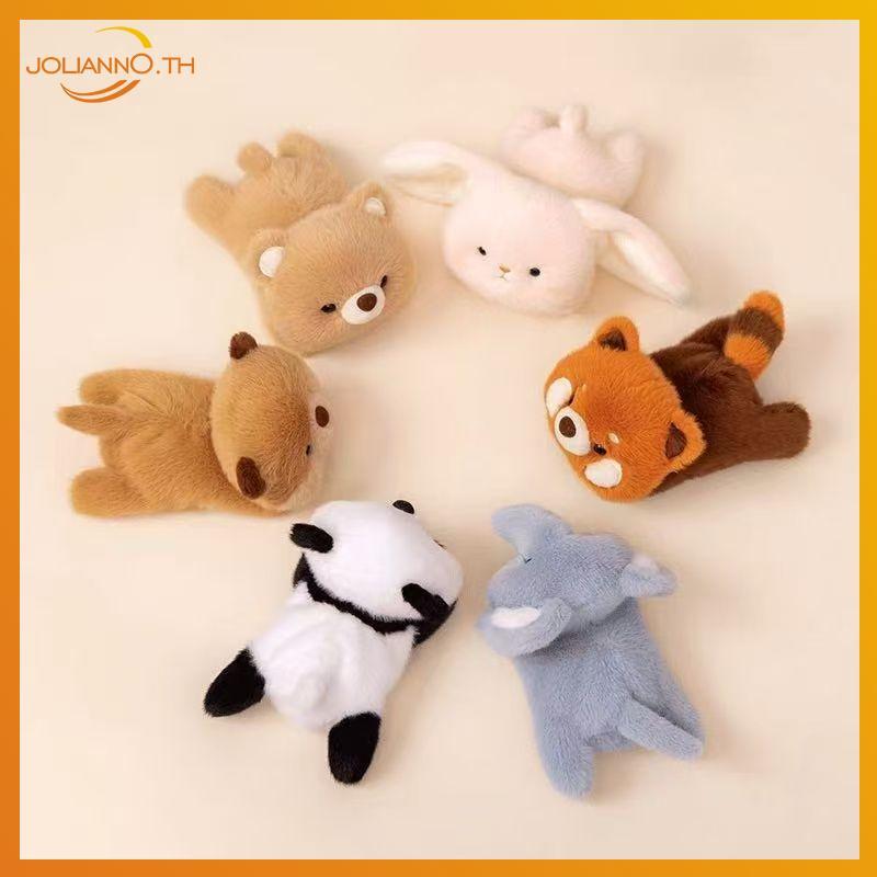 Joliann0 1 ชิ้น Kawaii ตุ๊กตาสัตว์ของเล่นเด็กตารางตุ๊กตาเมาส์ข้อมือสนับสนุนปุยกระต่าย Panda Otter Pl