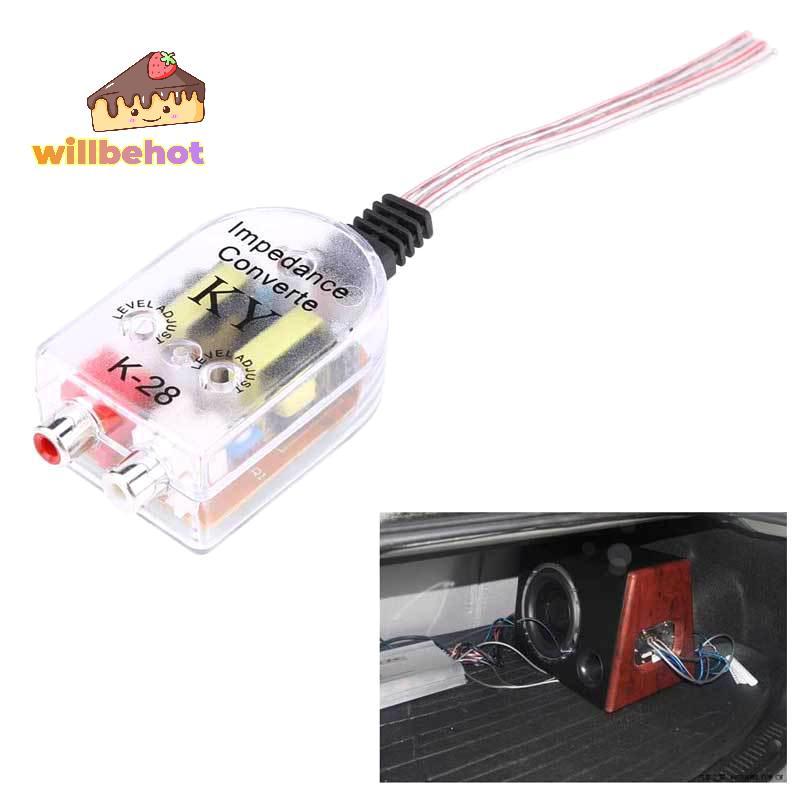 [Willbehot-t] 12V Universal Car High To Low Impedance Converter ลําโพง RCA Line Car Converter คุณภาพสูงผลิตภัณฑ์อะไหล่ Accessorie [ใหม่]