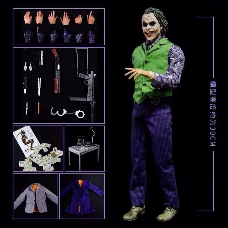 SHF Joker Joker Heath Ledger 1/6 Romper Movable Figure Batman Dark Knight ตกแต่ง O