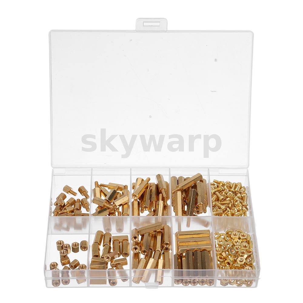 350 ชิ้นคอลัมน์ทองแดงหกเหลี่ยม M2 Hex Nut Standoff เสาหัวเดียว MFF ชายหญิงสําหรับ PCB บอร์ดเมนบอร์ด 