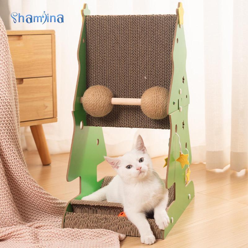 [Shamjina] Cat Scratch Post งานฝีมือต้นคริสต์มาสสําหรับผู้ใหญ่แมวขนาดใหญ่ลูกแมวแมวในร่ม