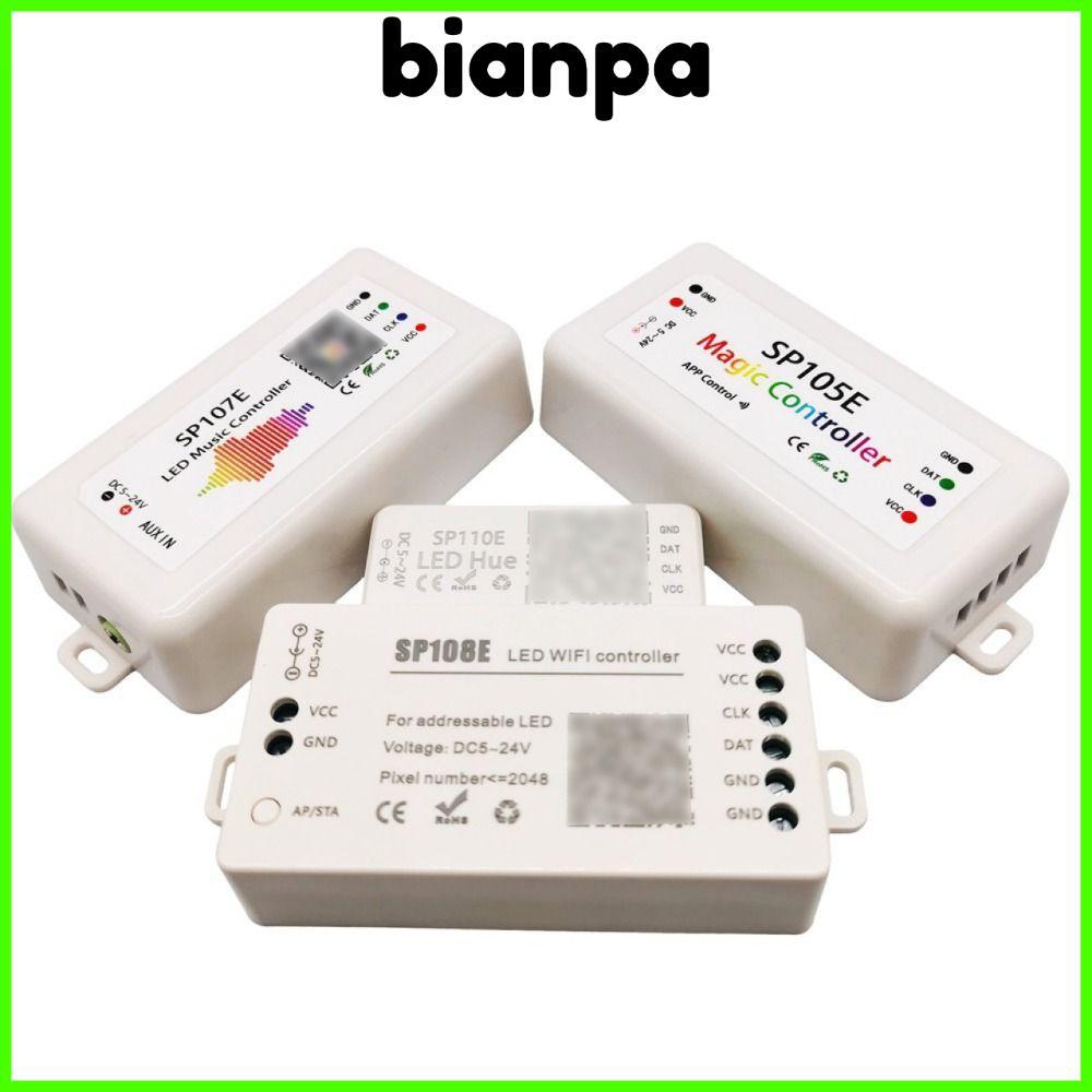 BIANPA ไฟ LED Controller, SP105E SP107E SP108E บลูทูธ WIFI LED พิกเซล Strip Controller, Build-in MIC แอดเดรส DC5-24V Led Music Controller สําหรับ WS2812B WS2811 LED Strip