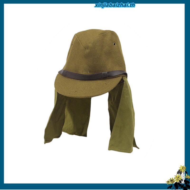 WWII WW2 กองทัพญี่ปุ่น IJA ทหาร Field หมวกขนสัตว์หมวก Flap คอ Havelock ฮาโลวีนคอสเพลย์ภาพยนตร์ Props