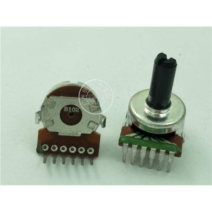 1PCS 161 ประเภทแนวตั้ง double potentiometer B102 B1K ความยาว 15MMF 6 ฟุต