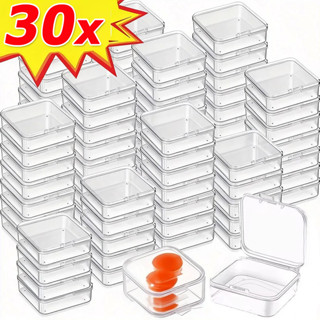6/18/30 ชิ้นกล่องพลิกสี่เหลี่ยมโปร่งใส / พลาสติกขนาดเล็กกล่อ…