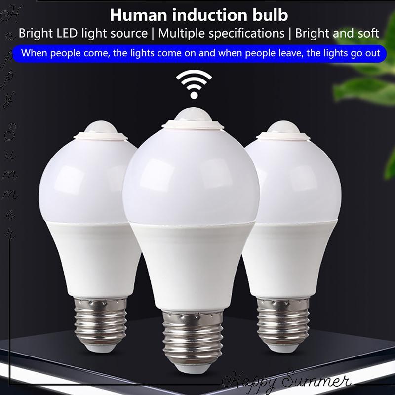 โคมไฟเซ็นเซอร์ตรวจจับการเคลื่อนไหว E27 PIR, หลอดไฟ LED 5W 9W 15W 2H2Y ไฟกลางคืนอุปกรณ์ตกแต่ง