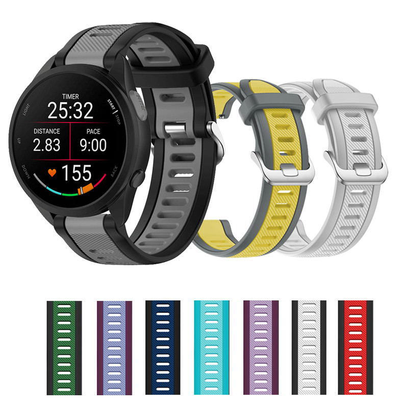 สายนาฬิกาซิลิโคนทูโทนแฟชั่นสําหรับ Garmin Vivoactive 6 5 3 Venu 4 3 2 45 มม.SQ2 Vivomove สไตล์ Luxe HR สายรัดข้อมือแบบถอดเปลี่ยนได้