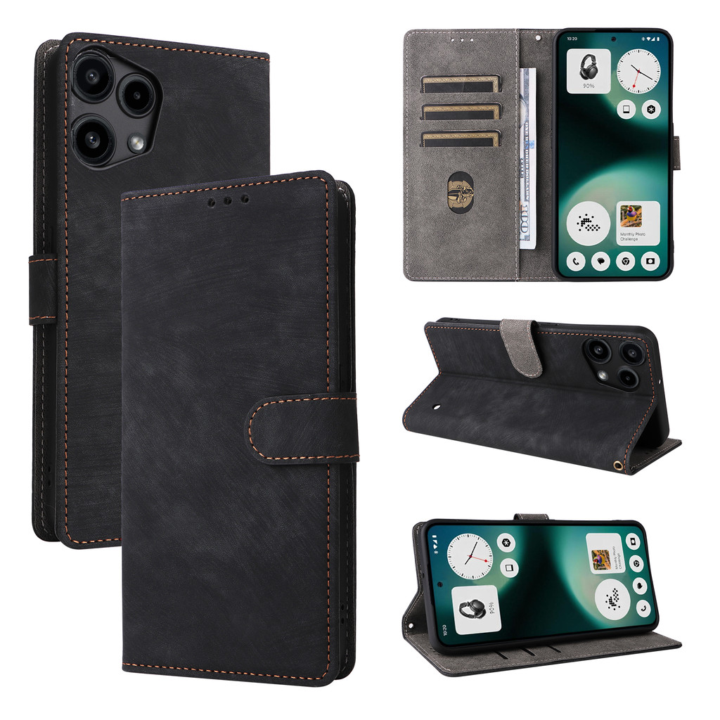 Nothing Phone (3a) Lite กันกระแทกสําหรับ Nothing Phone (3a) Lite 3a Lite 5G 2025 หรูหราหนังฝาครอบโทรศัพท์ปลอกช่องเสียบการ์ดกระเป๋าสตางค์ขาตั้ง Soft TPU Edge กันชนปลอดภัย ราคา ถูกที่สุด ดีลบีเคเค แกลเลอรีภาพที่ 2