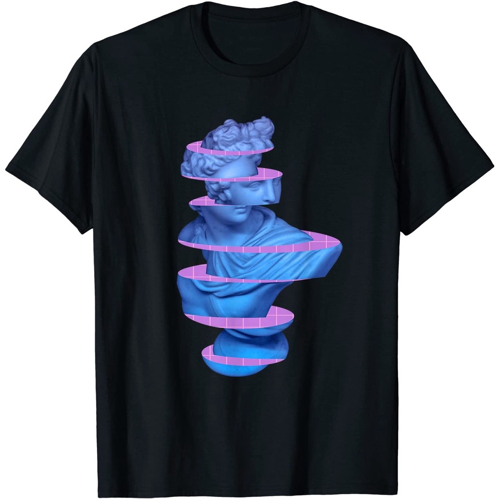 Roman Vaporwave Marble T-shirt - Greek 3D Sliced Statue T-shirt Gift