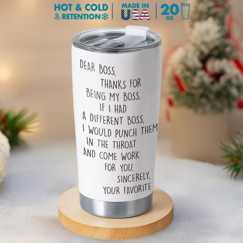 Judywin Talk - Dear Boss 20oz Steel Tumbler, Best Boss Coffee Tumbler, Best Boss Gift, Funny Gift , 