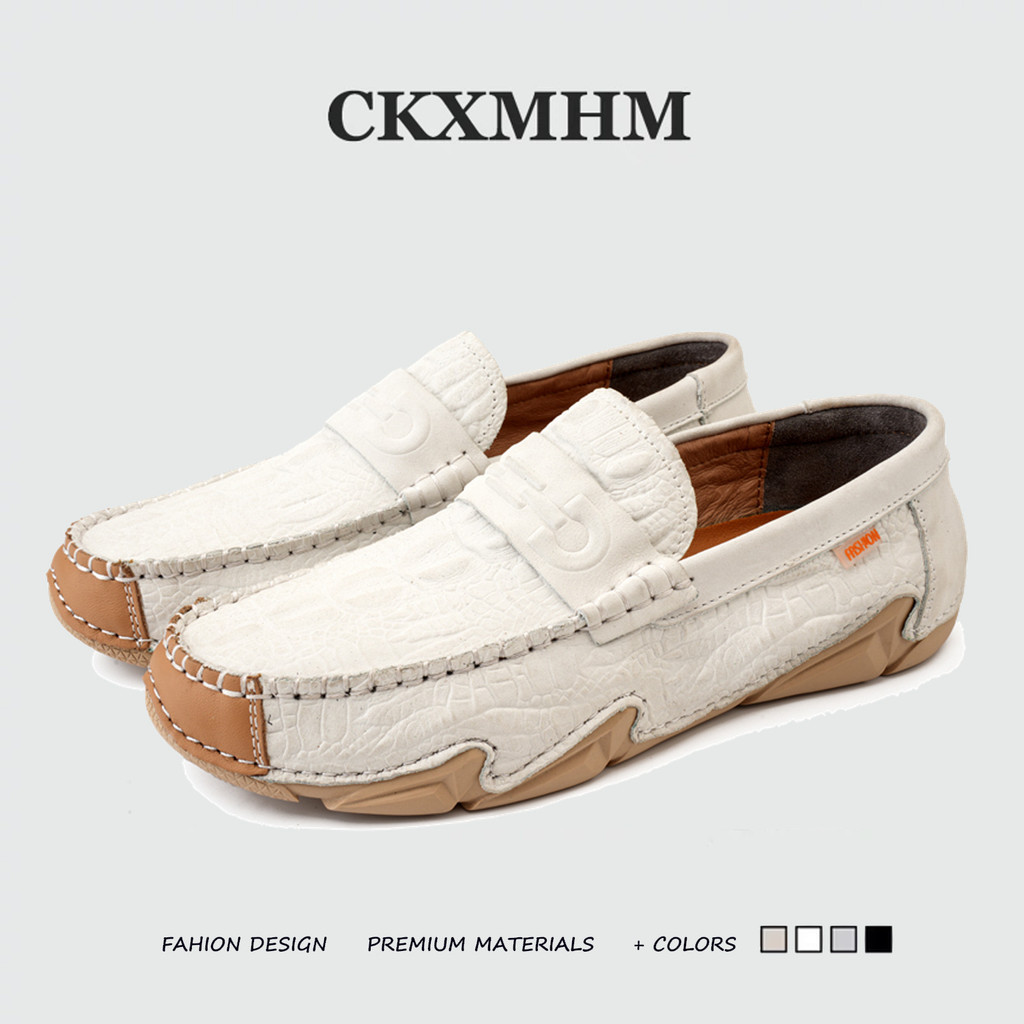 CKXMHM 38-46 รองเท้าโลฟเฟอร์หนังวัวสําหรับผู้ชายรองเท้าหนังลําลองขนาดใหญ่ 45 46
