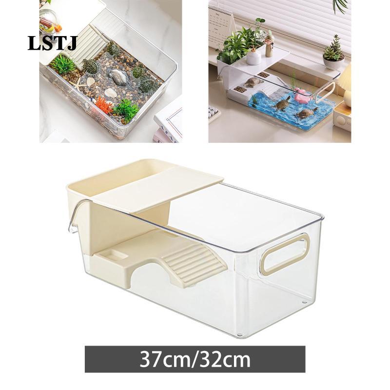 [Lstjj] Turtle Tank Aquarium Hatching Area Resting Tortoise Enclosure Starter Reptile Habitat