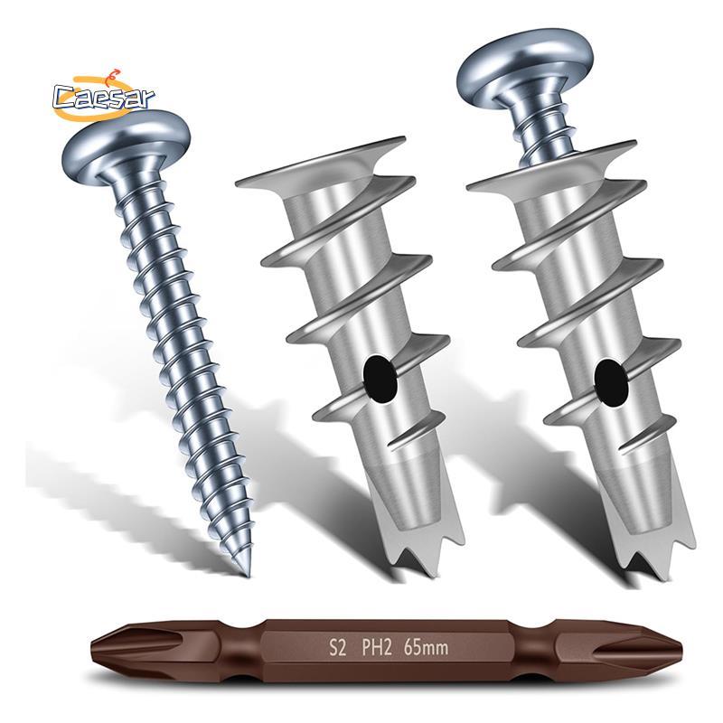 caesarA8Zinc Self Punching Drywall Anchors, Hollow Wall Anchor & Screw, สกรู Drywall, Heavy Duty Met