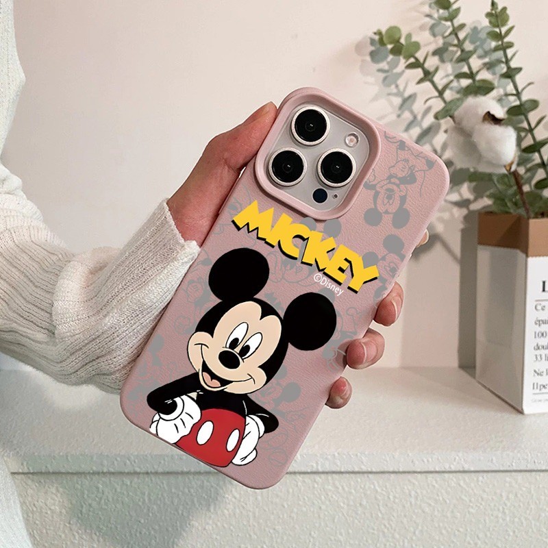 นุ่มและกันกระแทก หนัง เคสไอโฟน สำหรับ iPhone 16 15 PROMAX 14 13 PRO 12 11 Pro Max XR XS 7 8Pมิกกี้ครอบงำ - รูปที่ 7
