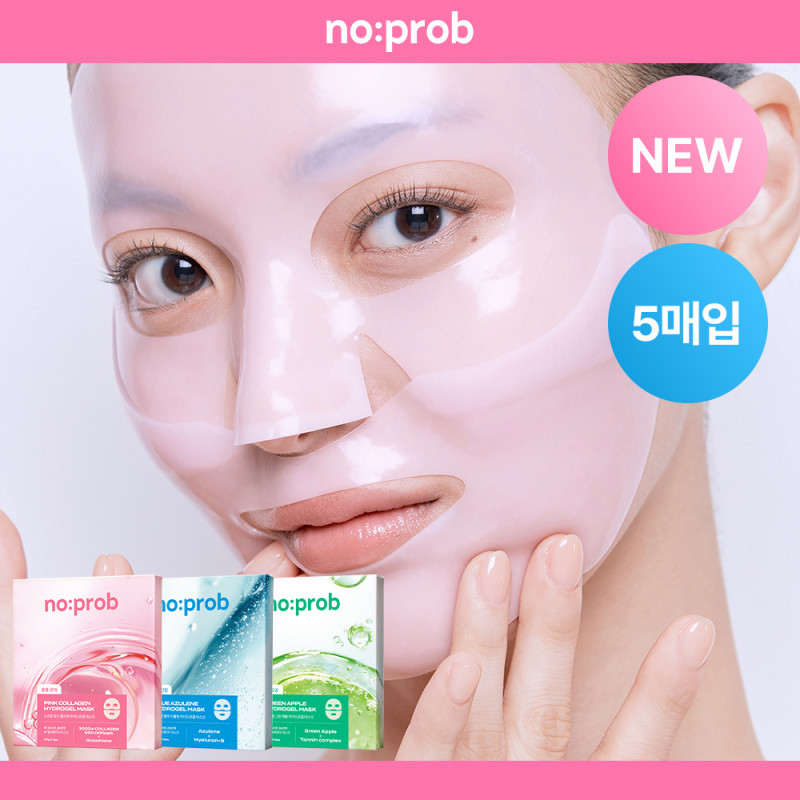 [5 แผ่น] No-Prop Hydrogel Mask Pack 3 ประเภท (คอลลาเจน/มอยเจอร์/พอร์)