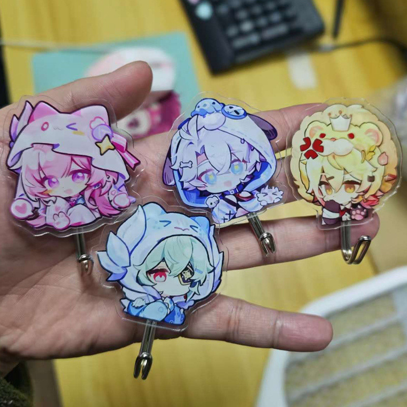 4 ชิ้น/แพ็คน่ารักตะขอแขวนผนังตกแต่ง Key Hanger Mydei Anaxagoras Anaxa Khaslana Painon NeiKos496 Hyac