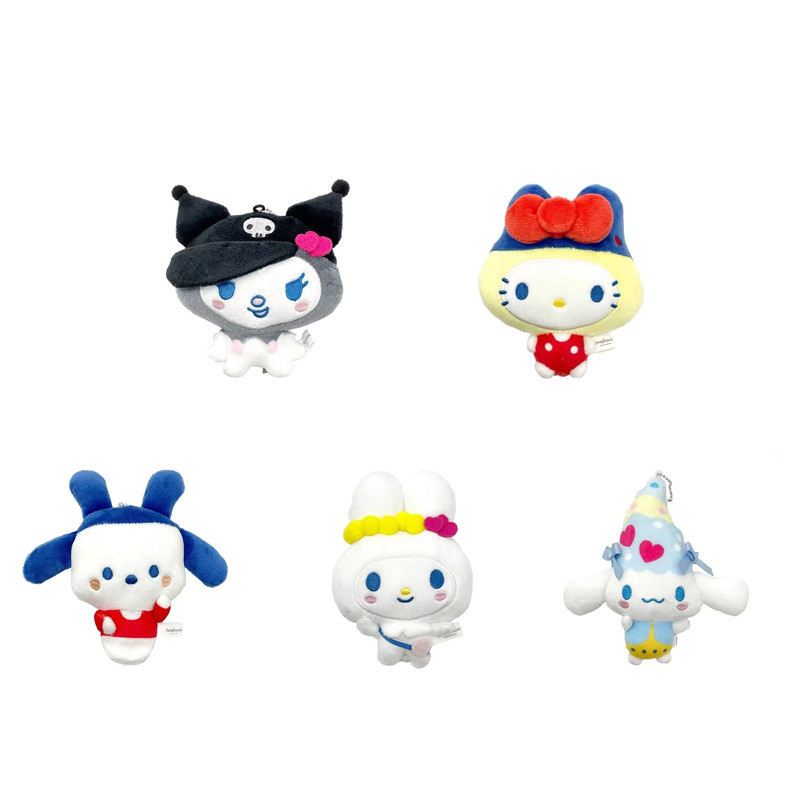 Tamagotchi X Sanrio Plushie ของเล่นน่ารัก Kuromi Hello Kitty Melody พวงกุญแจตุ๊กตากระเป๋าจี้เด็กของขวัญ