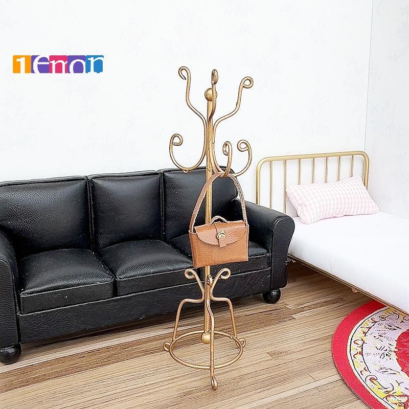 [Lemon] 1/12 Dollhouse Simulation Coat Ra Model Doll Home Bedroom Coat Hanger Furniture Decor Doll L