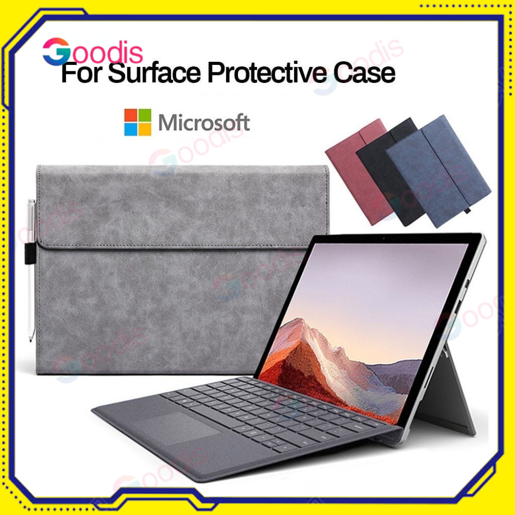 ความหรูหรา หนัง โฟลิโอ สแตนด์ เคส เพื Microsoft Surface Pro 4 5 6 7 Pro 9 10 11 13 go 1 2 3 4 ยาเม็ด แขนเสื้อ พลิก คลุม
