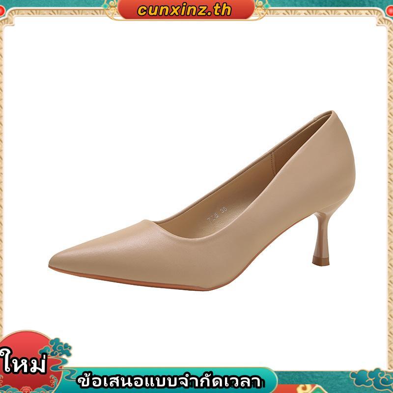 Darte(ดาร์เต้) รองเท้าส้นสูง รองเท้าคัทชู มีส้น Madeline D65-18055 สี Beige