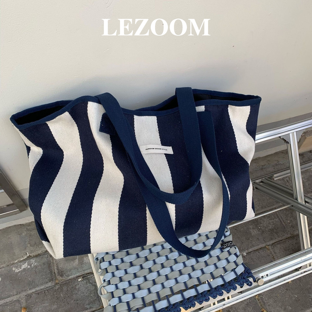 LEZOOM ผ้าแคนวาสลายกว้าง ความจุใหญ่ ใช้งานได้หลายรูปแบบ สามารถถือด้วยมือหรือสะพายไหล่