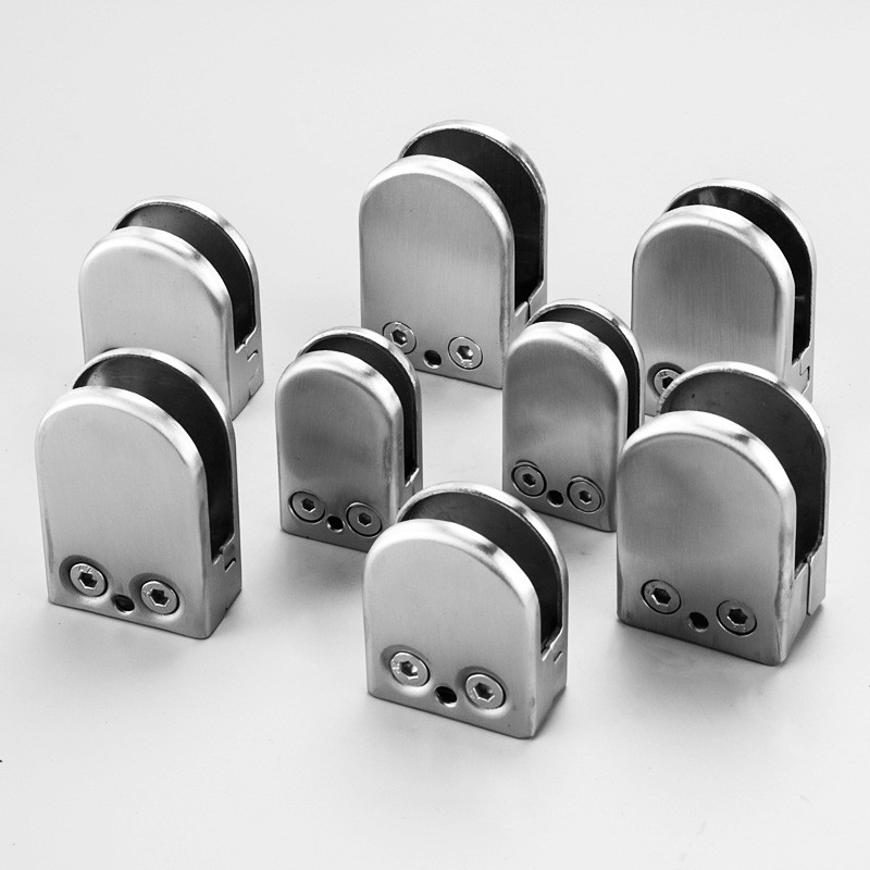 304สแตนเลสคลิปแก้วห้องน้ําปลาปากคลิปบันไดแก้วราวยึดคลิปคอลัมน์ราวบันไดอุปกรณ์เสริม fhd