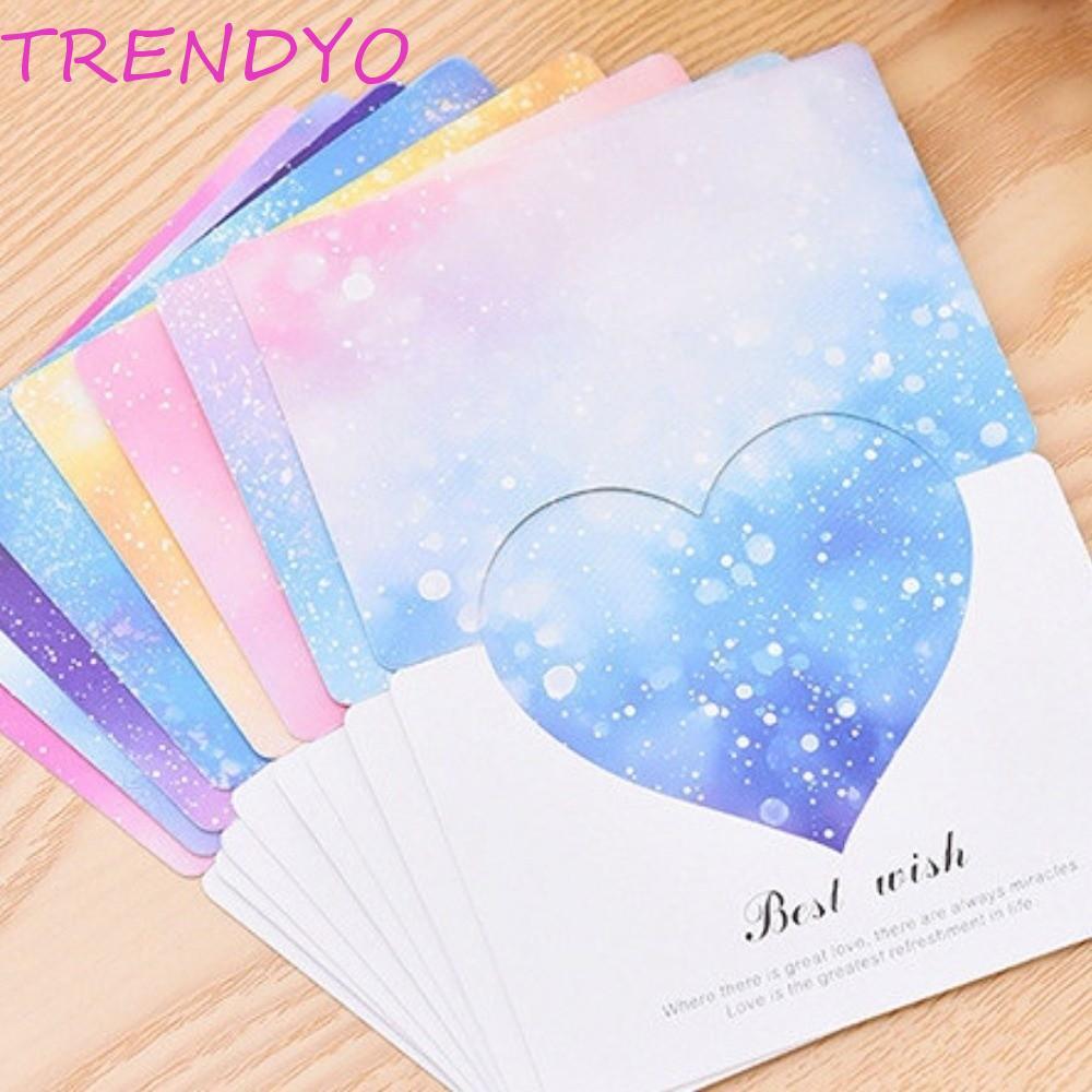 TRENDYO การ์ดอวยพรหัวใจ Starry Sky 100 ชิ้น, การ์ดวันวาเลนไทน์กระดาษ 3D, Creative Best Wish พับโรแมนติกขอบคุณตัวอักษรนักเรียนครู