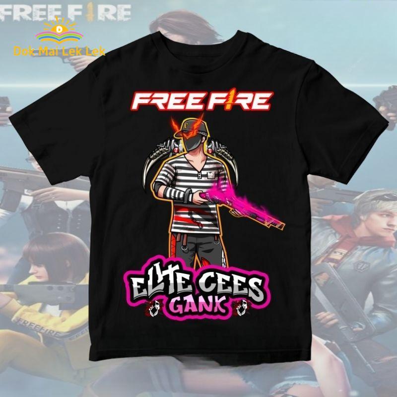 [COD]Ff ตัวละครฟรี Fire Elite Cees เสื้อยืดเด็ก SG Ripper Rapper รุ่น/เสื้อยืด Elite Cees Gank ตัวละคร FF Free Fire +[ดอ