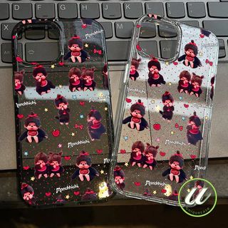 เคสใสแกลิตเตอร์ มอนชิชิ หัวใจ น่ารัก Samsung A06 A13 A05 A23 A12 M12 A04 A02S A03 A51 A03S A15 A14 A50 A52 A52S A16 A54