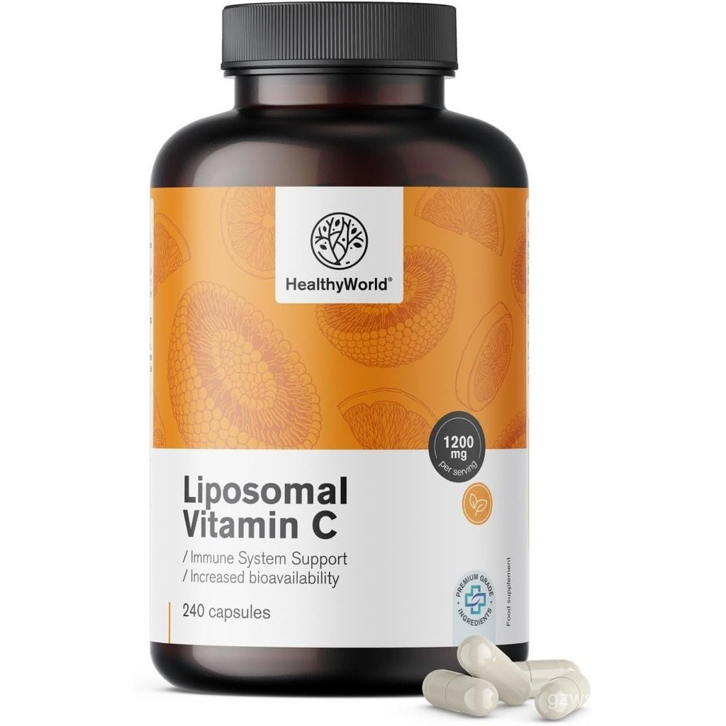 HealthyWorld liposmal Vitamin C - 240Plant Capsules - Daily1200Milligram of Vitamin C - มีคาโมมายล์แ