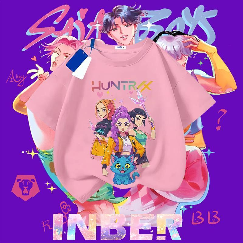 [COD]สไตล์ฤดูร้อนใหม่ Kpop Demon Hunters การพิมพ์คุณภาพสูง เหมาะกับทุกฉาก อเนกประสงค์และทันสมัย เสื้อยืดแขนสั้น ผ้าระบาย - รูปที่ 5