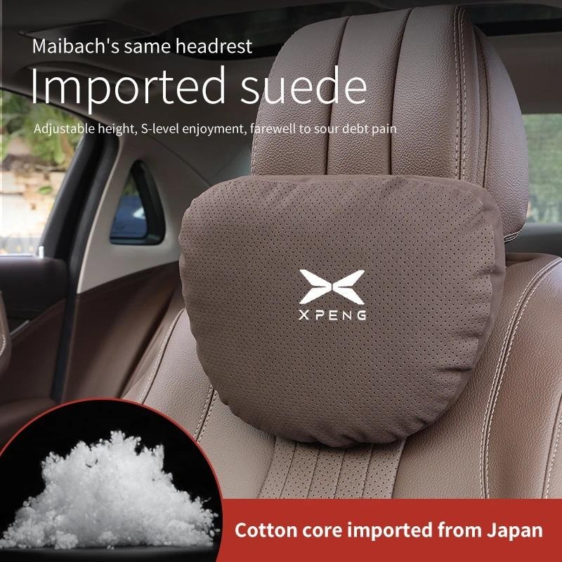 สําหรับ Xpeng Xiaopeng P7 P5 G3 G9 G3i หนังนิ่มรถ Headrest คอสนับสนุนที่นั่งเบาะเอว Breathable นุ่มค