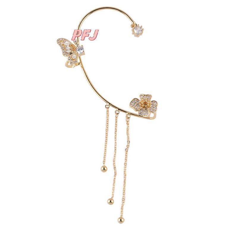 PFJ 1 ชิ้นใหม่ต่างหูเกล็ดหิมะ Pierced ต่างหูคลิปหู All-match เครื่องประดับแฟชั่น Louislifestar - รูปที่ 3