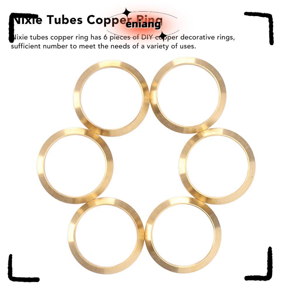ENIANG แหวนทองแดง 6 ชิ้น, ทองแดงใน 14 หลอด Nixie, Vintage Electronics แหวน DIY นาฬิกาสําหรับ 14 Nixi