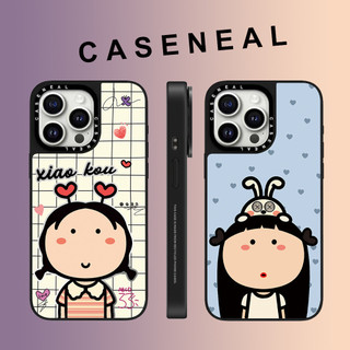 CASENEAL Graffiti น่ารัก Love Girl กระจก face เคสโทรศัพท์สําหรับ iPhone 17 Pro Max 16 ProMax 15Pro 14 Plus 13 12 11 โทรศัพท์กันกระแทกขอบนุ่ม hard กรณีป้องกัน