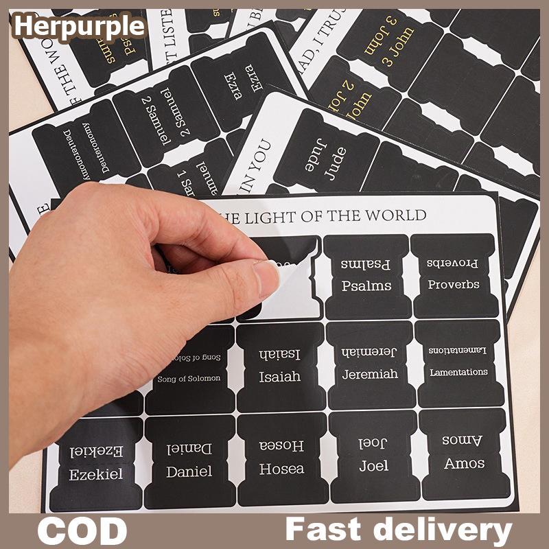 Herpurple Bible Tabs,75 Tabs,Colorful,Laminated Bible Tabs สําหรับผู้หญิงและผู้ชาย,แท็บพระคัมภีร์ไบเ