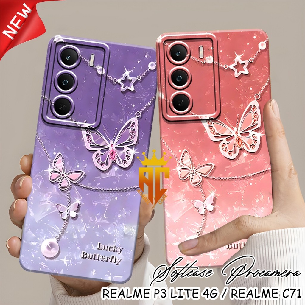 Softcase Realme p3 Lite 4g - เคส Realme c71 4g - Realme c75 - Realme c75x - Realme c73 Butterfly Wal