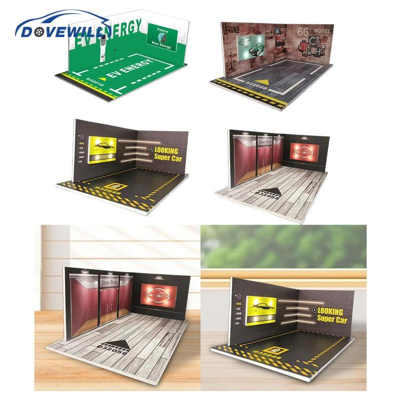 [Dovewill] 1/24 Garage Diecast Car Display Case จําลอง Diorama Garage Scene Layout