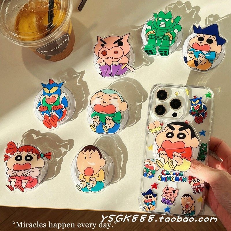 magnetic phone stand griptok การ์ตูนตลก Crayon Shin-Chan Dumb Dynamic Super Popular Airbag Holder กา