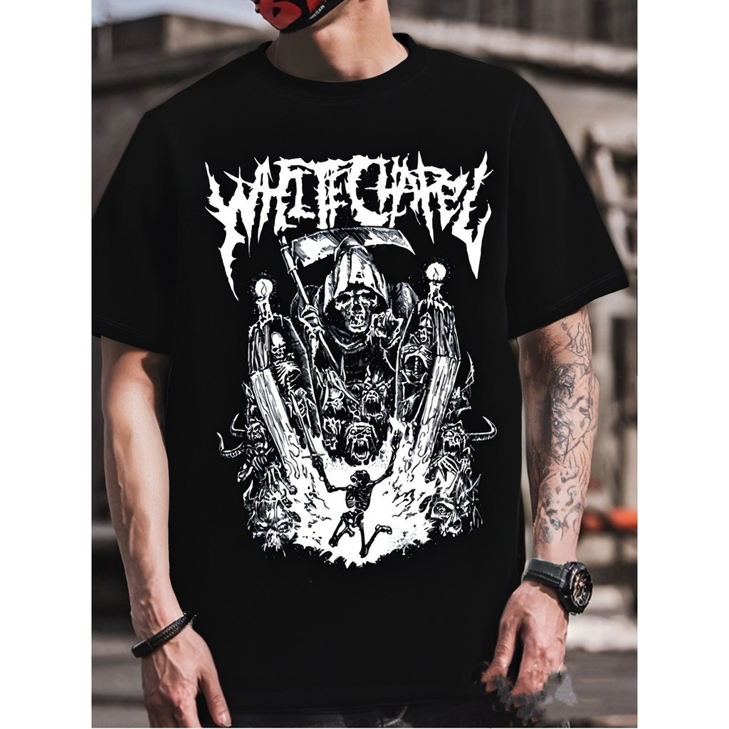 ผู้ชาย เสื้อยืด เสื้อผ้า Unisex Whitechapel Deathcore Band เสื้อยืดพิมพ์ 3D เสื้อแขนสั้น