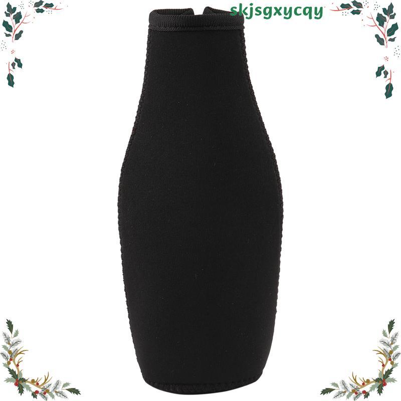 6 แพ็คขวดเบียร์ Cooler Sleeves Keep Drink Cold Zip-Up Neoprene ฉนวนแขนสีดํา skjsgxycqy.th