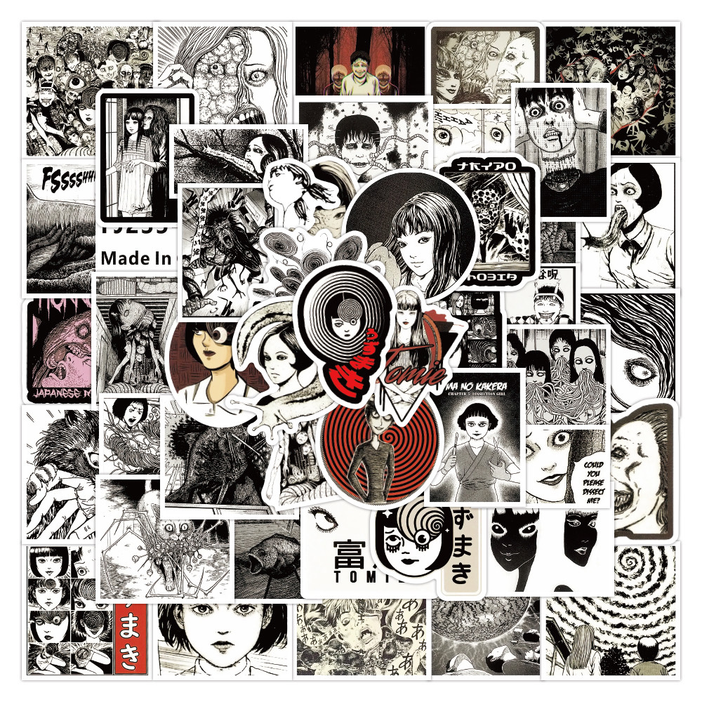 50 ชิ้น Junji Ito Horror Manga สติกเกอร์แพ็ค Tomie Uzumaki ตัวละคร Decals
