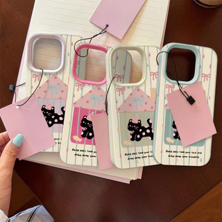 แมวโบว์ผีเสื้อ Silicone TPU เคสไอโฟน For iPhone 11 17 16 15 12 13 14 15 Pro Max 13 14 12 XR X XS Max 7 8 Plus เคสมือถือ